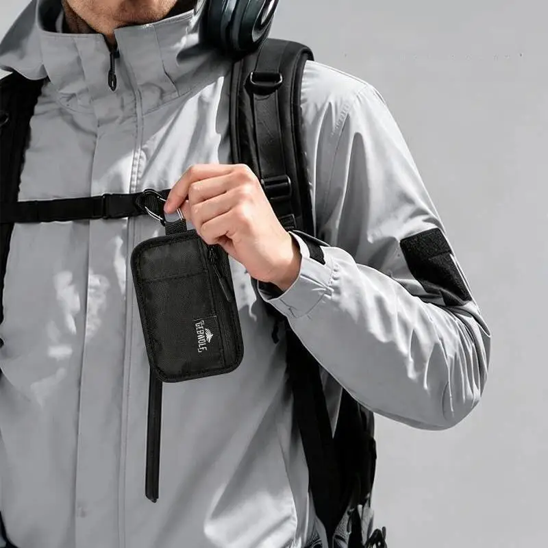 RFID-blockierende Tasche, minimalistisches verstecktes Reiseportemonnaie für Karten und Bargeld, schlankes, taschendiebstahlsicheres Design – Detail 4
