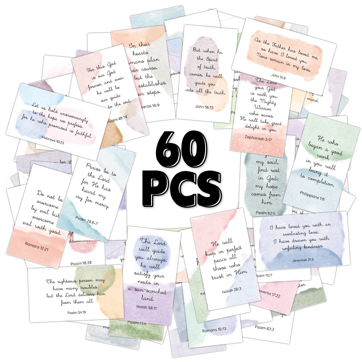 Cartes de prière pour versets de la Bible, 60 pièces, pour femmes et hommes, avec assortiment de cartes de citation de lode inspirantes et de motivation, pour cadeau chrétien