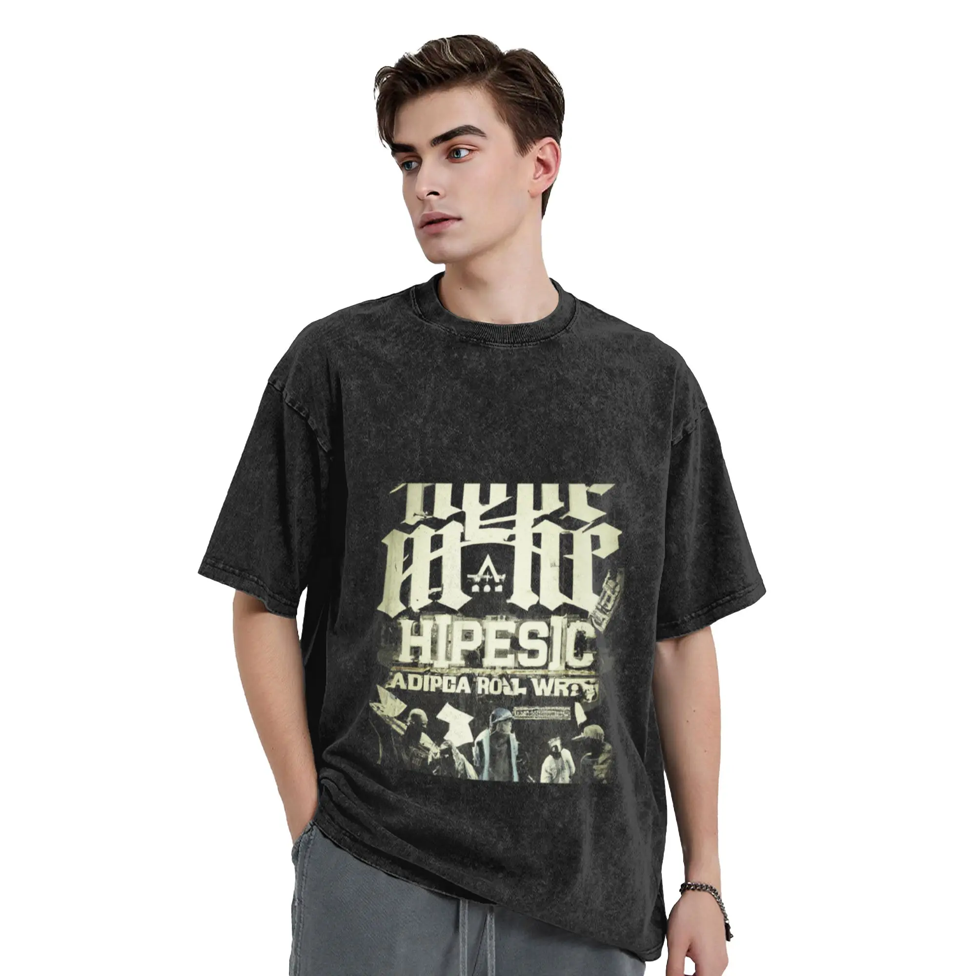 Vintage hip hop poster Unique Trendy A T-Shirt Oversized Short Sleeve Men's Women's Cotton Tees Tops