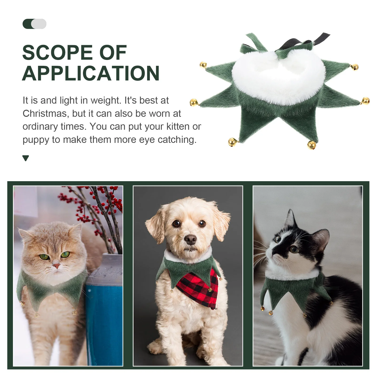 

1Pcs Dog Cat Warm Scarf Pet Christmas Bell Scarf Decorative Neck Accessory Festival Wear Pet Neck Decoration Cat Christmas Decor