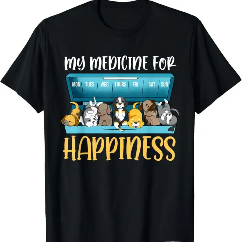 

Футболка «Моя медицина для собак счастья» на каждый день для любителей собак