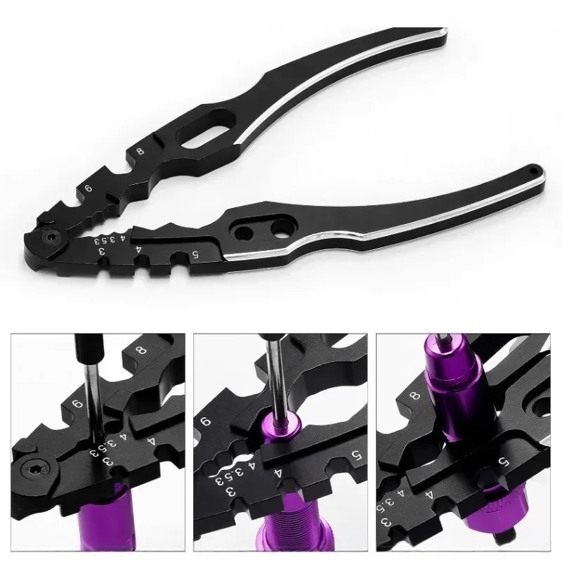 

Rc Car Multifunction Aluminum Alloy Shock Clamp Pliers Shock Assembly Disassembly Tool For 1/10 1/8-AA02