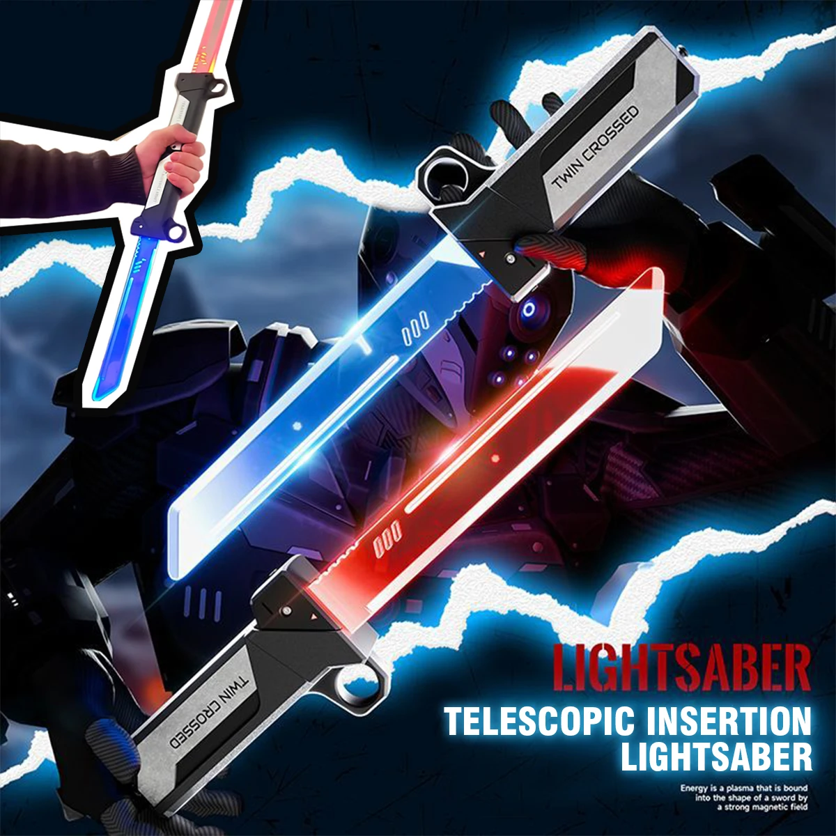 Sabre de luz de lâmina dupla extensível light-up espada brinquedo led piscando alívio do estresse brinquedo para meninos crianças interativo cosplay aniversário