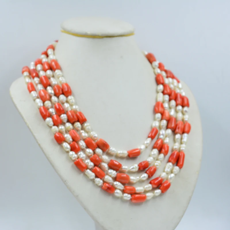 5 rows. 8MM Natural Orange Coral and Natural 7MM Natural Pearl Necklace. Classic Feminine. party jewelry