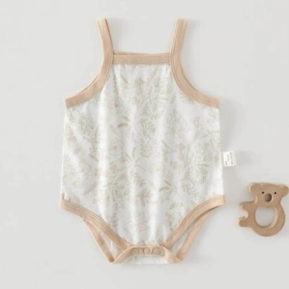 Baby Bodysuit Sleeveless Floral Star Print Summer Thin Newborn Infant Clothes Unisex Baby Romper For Boys Girls