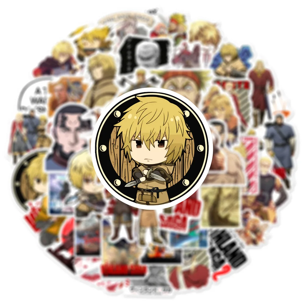 10/30/50pcs Cartoon VINLAND SAGA Anime Stickers Decals Laptop Motorcycle Phone Case Car Cool Waterproof Sticker Kid Classics Toy