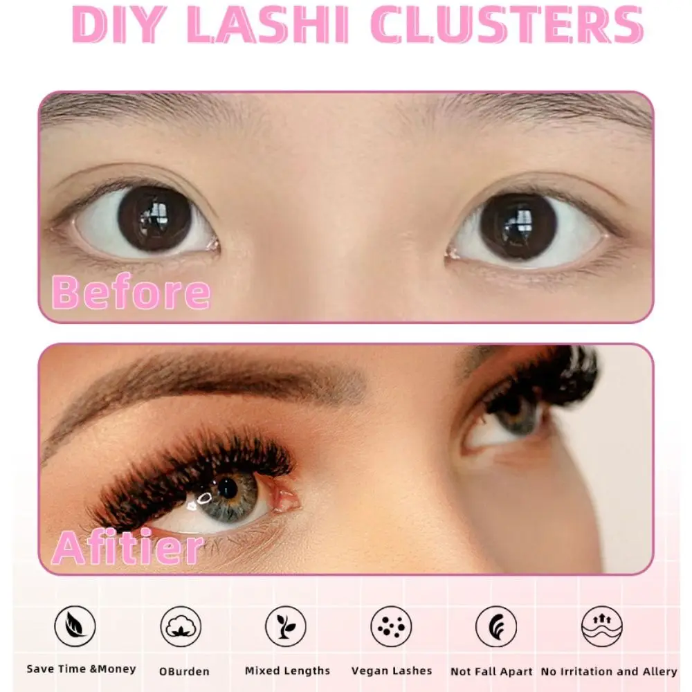 

30P/60P/80P/100P Individual Cluster Eyelashes D Curl Lashes Extension Fluffy False Eyelashes Eyelashes Makeup Nature