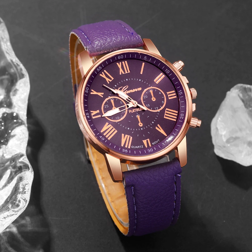 ساعة كوارتز كاجوال نسائية + طقم سوار، مناسبة للارتداء في جميع الأماكن، رمضان، عيد الحب، عيد الأم، عيد الميلاد