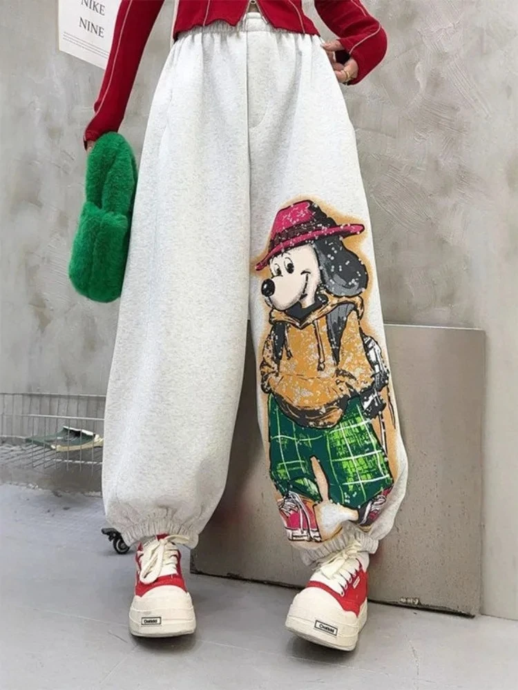 

Large Size 150kg Fat Sister American Street Cartoon Leggings Women's Autumn High Waist and Thin Sports Bloomers