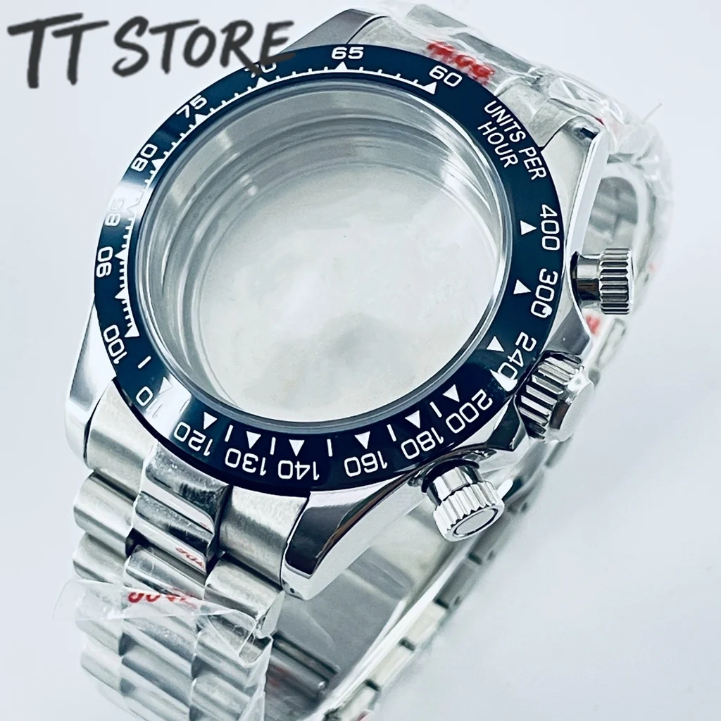 

Classic 40mm VK63 Stainless Steel Watch Case Quartz Movement Watch Accessories Daytona Style Watch Strap Fit