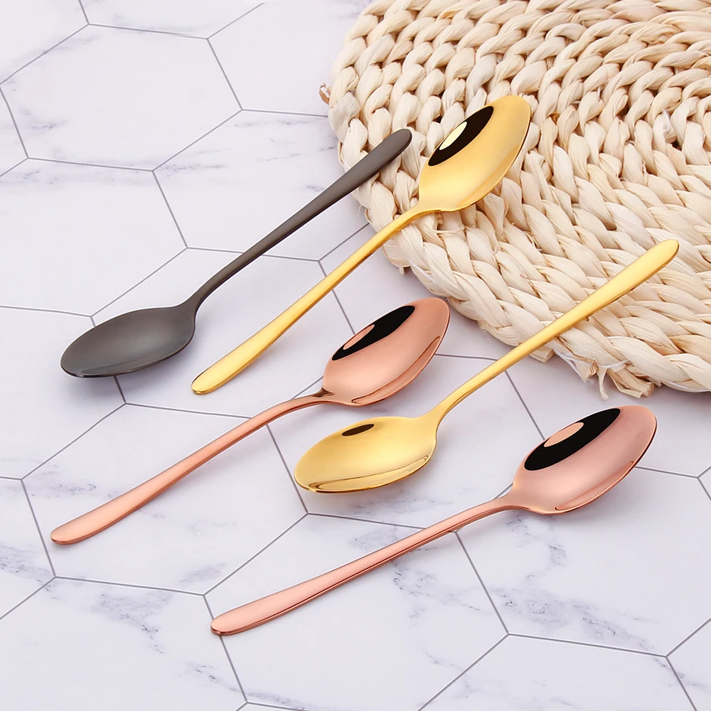 1/2/3 Pieces Coffee Spoon Set Stirring Teaspoons Stainless Steel Cutlery Set Cake Dessert Spoon For Home Party Gold Tableware