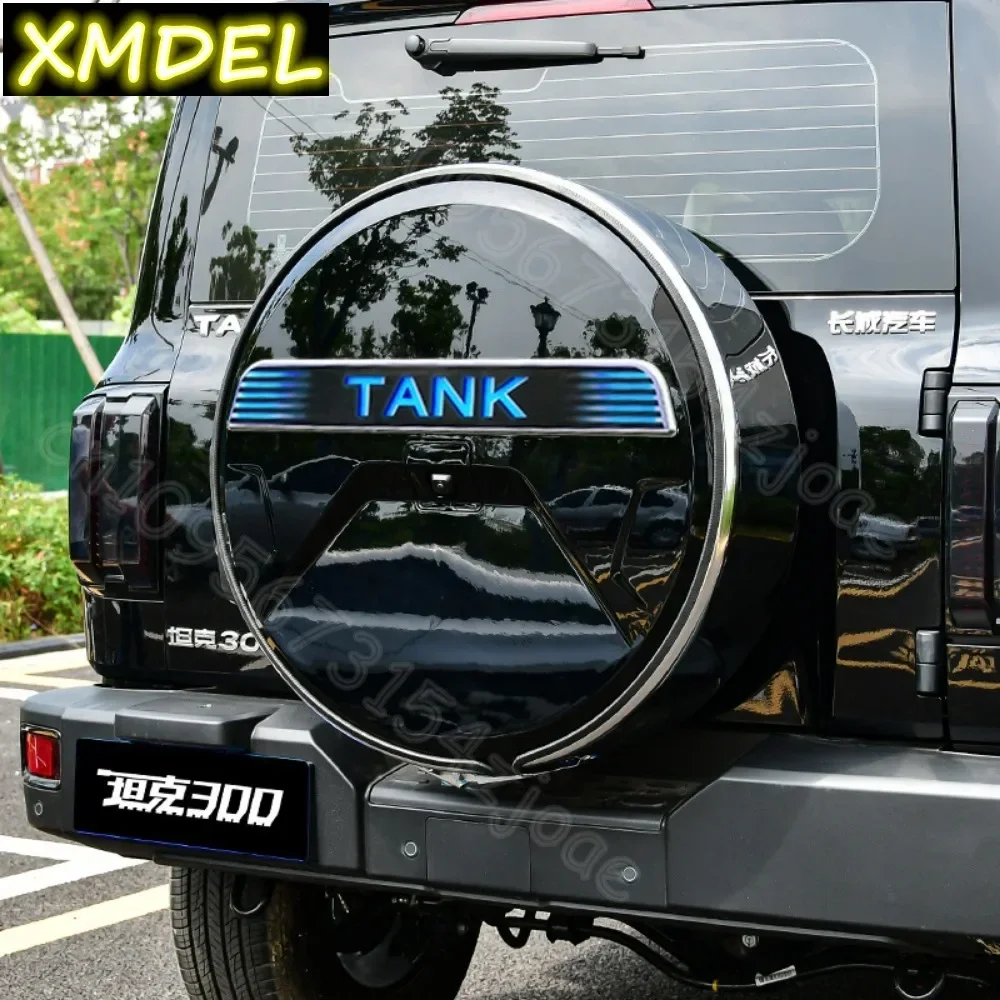 

1pcs Car Styling Spare Tire Cover Stainless Steel ABS LED Waterproof Wheel Tire Protective Full Cover For GWM TANK 300