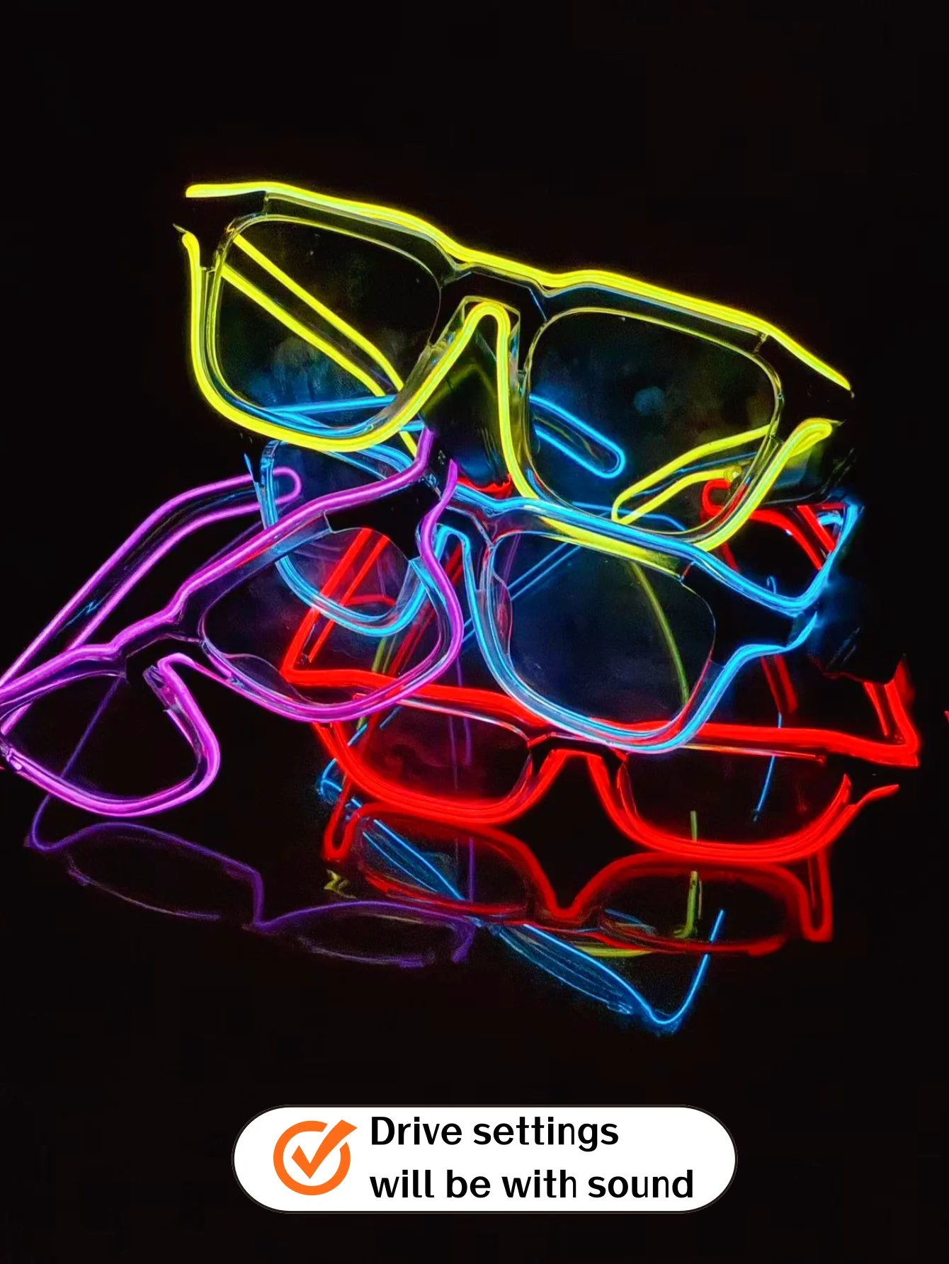 Wireless EL luminous glasses disco luminous LED online celebrity sunglasses pixel KTV bar atmosphere concert flash.