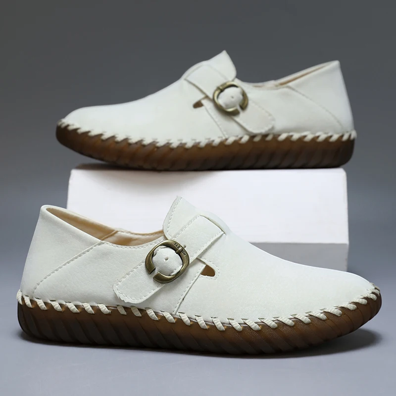 2025 neue Frauen Schuhe Wohnungen Leder Mokassins Turnschuhe Frau Casual Schuhe Slip-on Loafers Weibliche Bootsschuhe Große Größe 35-42