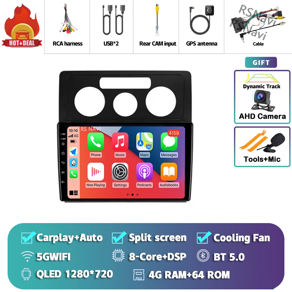 Android 15 Carplay Auto Voor Volkswagen Caddy 2K 3 III 2004-2010 Autoradio Navigatie 2Din DSP Video speler Head Unit BT Stereo
