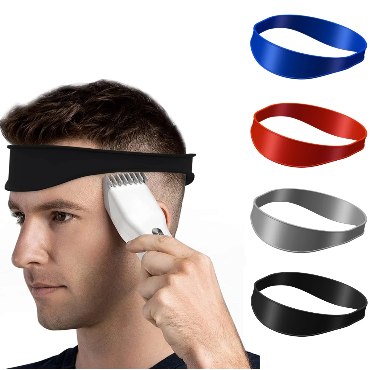 Neckline Shaving Template Hair Headband Hairband Trimming Guide Curved Durable Silicone Haircut Band for DIY Home Haircuts