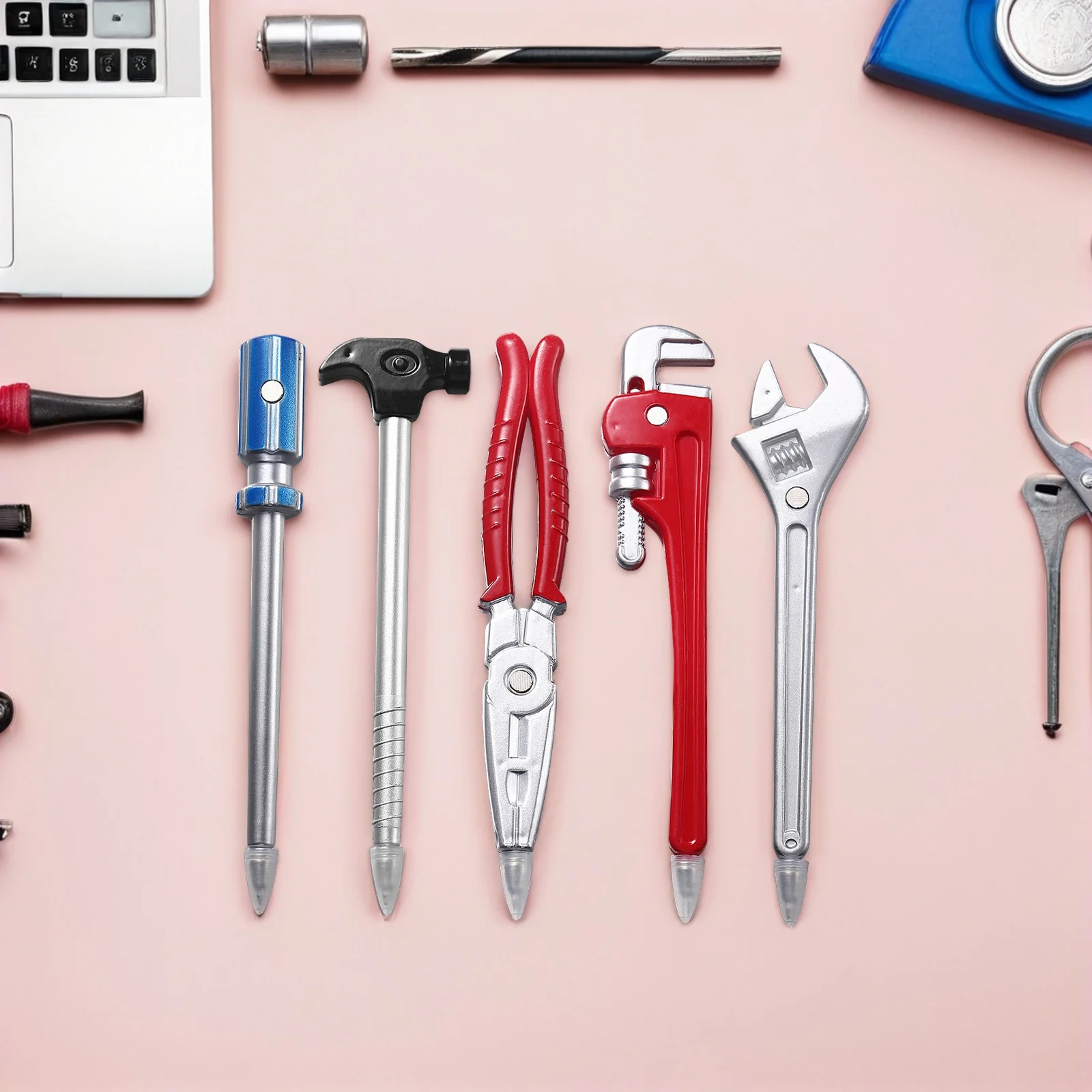 

5Pcs Unique Design Hardware Tools Ballpoint Pens Skid Resistant Smooth Writing Ideal Gift Stationery for Adults and Students