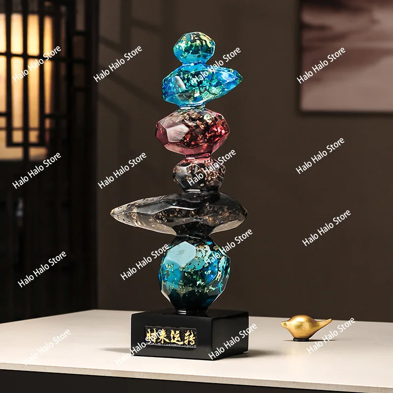 Stone to run study office stone ornaments light luxury high-end living room TV cabinet entrance high-end decoration