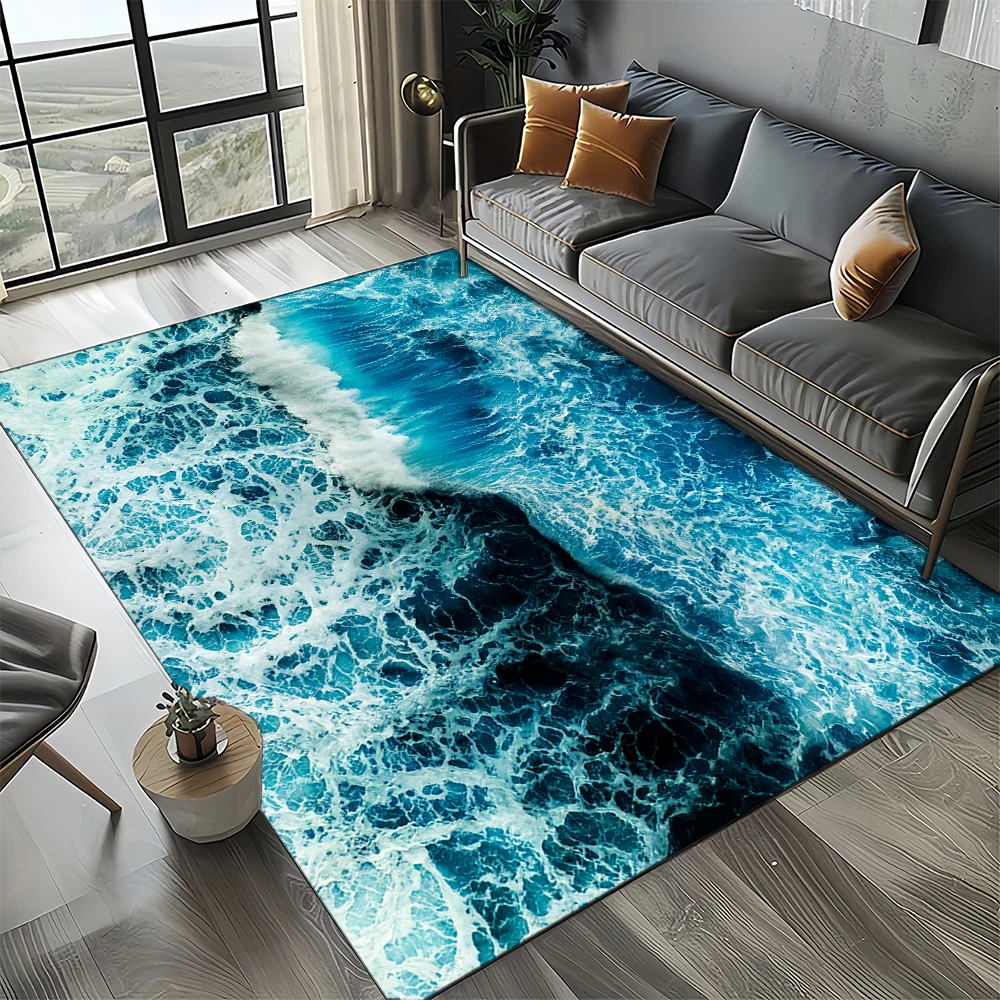 27-stijl nieuw blauw groen zeewater zeegolf oceaan tapijt tapijt voor woonkamer slaapkamer thuis bank decoratie, kinderen antislip vloermat