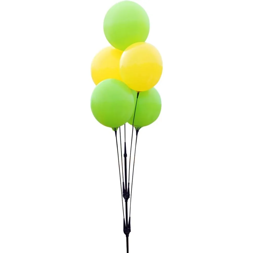 

weatherproof reusable paneled balloon cluster pole kit - helium free plastic outdoor balloons