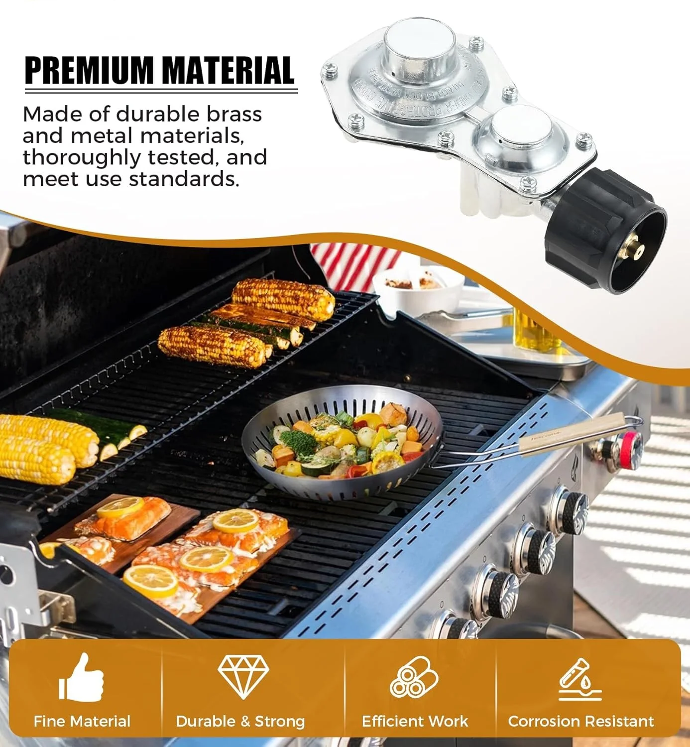 منظم البروبان على مرحلتين مع QCC-1/النوع 1 و 3/8 بوصة أنثى NPT لمولد RV مخيم موقد سخان شواية الغاز #5