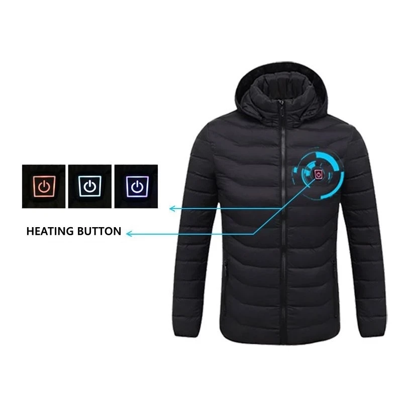 Chaquetas térmicas con calefacción para hombre, abrigo de manga larga con batería eléctrica USB, ropa térmica cálida para invierno, novedad de 2023