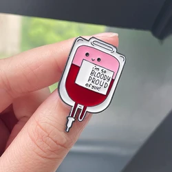 Catuni Blood Transfusion Bag Pin Brooch Enamel Medicine Badge Lapel Backpack Lovely Gift for Doctor Nurse Student