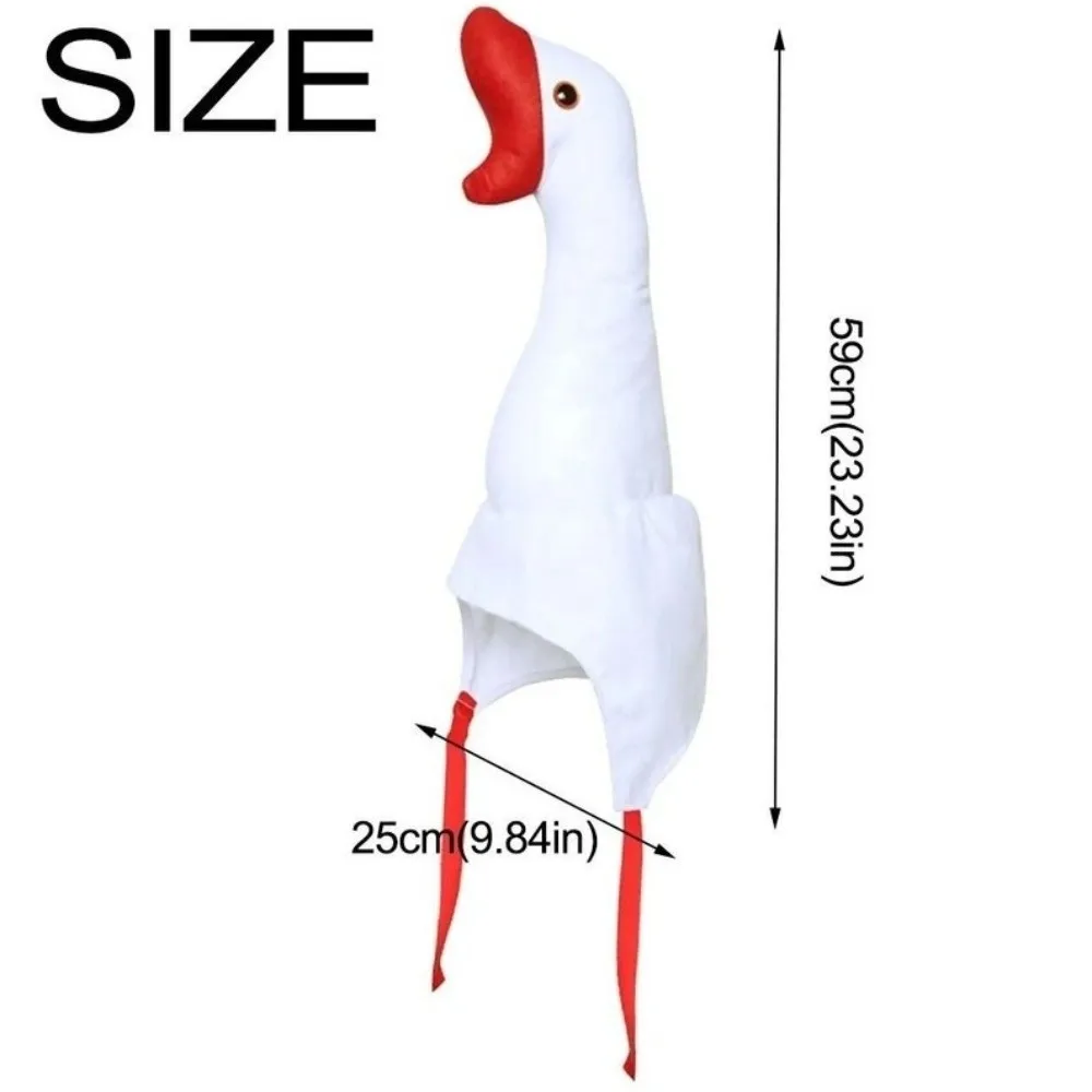 أبيض/وردي اللون كبير أوزة القبعات قابل للتعديل تصميم خفيف الوزن لعبة أوزة أفخم قبعة الهالوين شكل إبداعي نمط الرسوم المتحركة