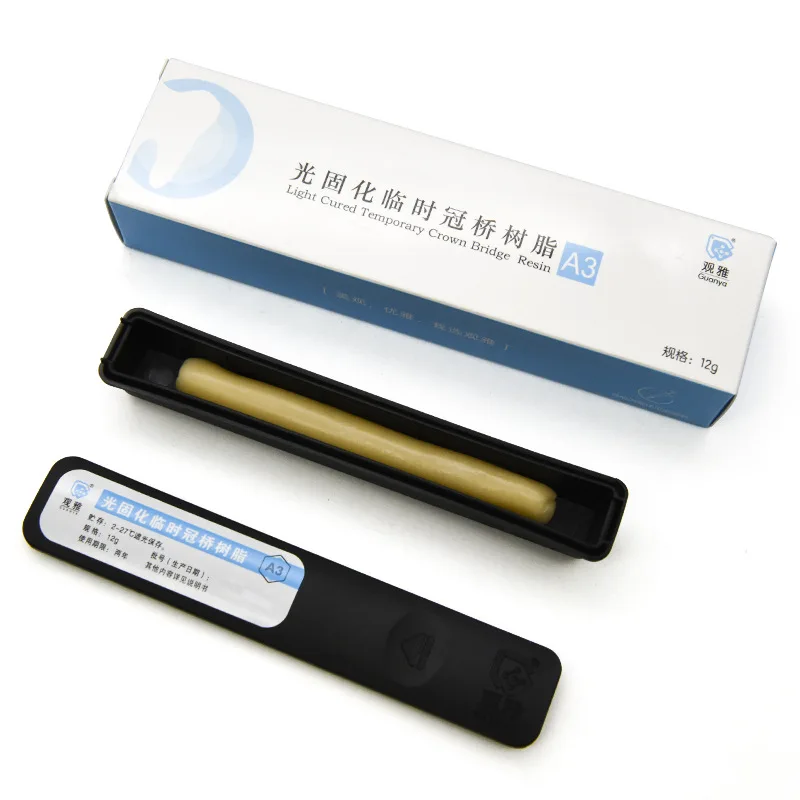 12g A2/A3 Dental Light-Cure Temporary Resin Crown & Bridge Material for Inlay Relining Temporary Restoration Dentist Lab Use