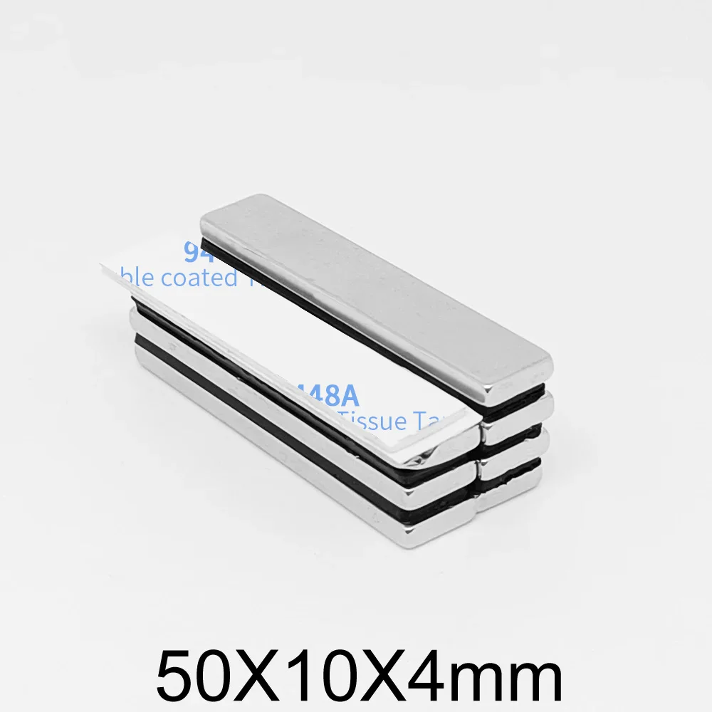 Неодимовый магнит N35, сильный, редкоземельный, с лентой 3 м, 50 х10х4 мм