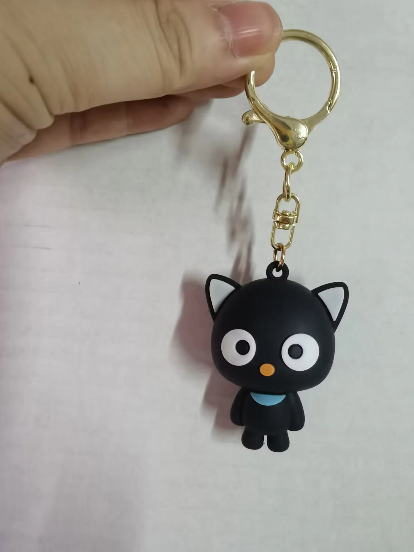 Cute Chococat Mascot PVC Keychain Keyholder Small Pendant Cartoon Anime Black Cat Mini Key Ball Ring Chain Gifts