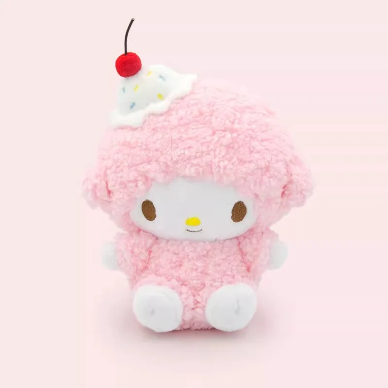 سانريو البيانو ألعاب من القطيفة مفتاح سلسلة لطيف الحلو ليتل لامب دمية الديكور فتاة على ظهره قلادة بسحاب أنيمي الأجهزة الطرفية الهدايا