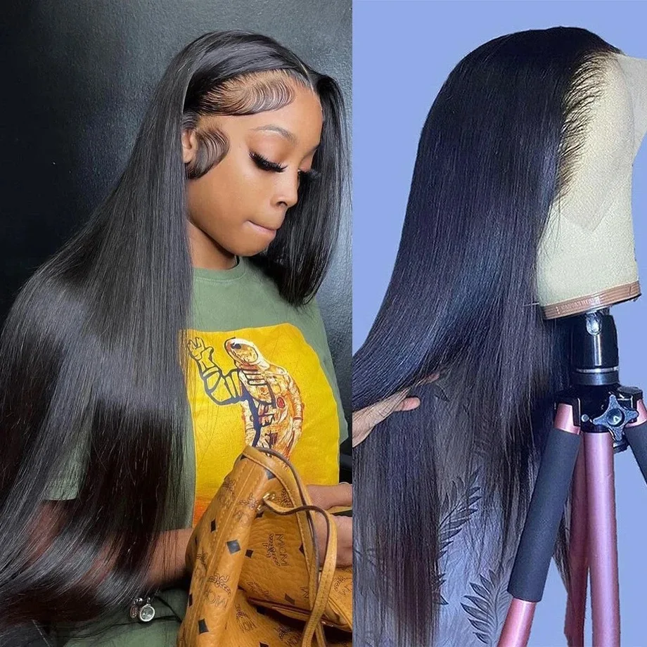 30 40 inch Natural Straight 13x4 Lace Frontal Human Hair Wig 13x6 HD Transparent Lace Frontal Wigs Brazilian For Black Women Wig