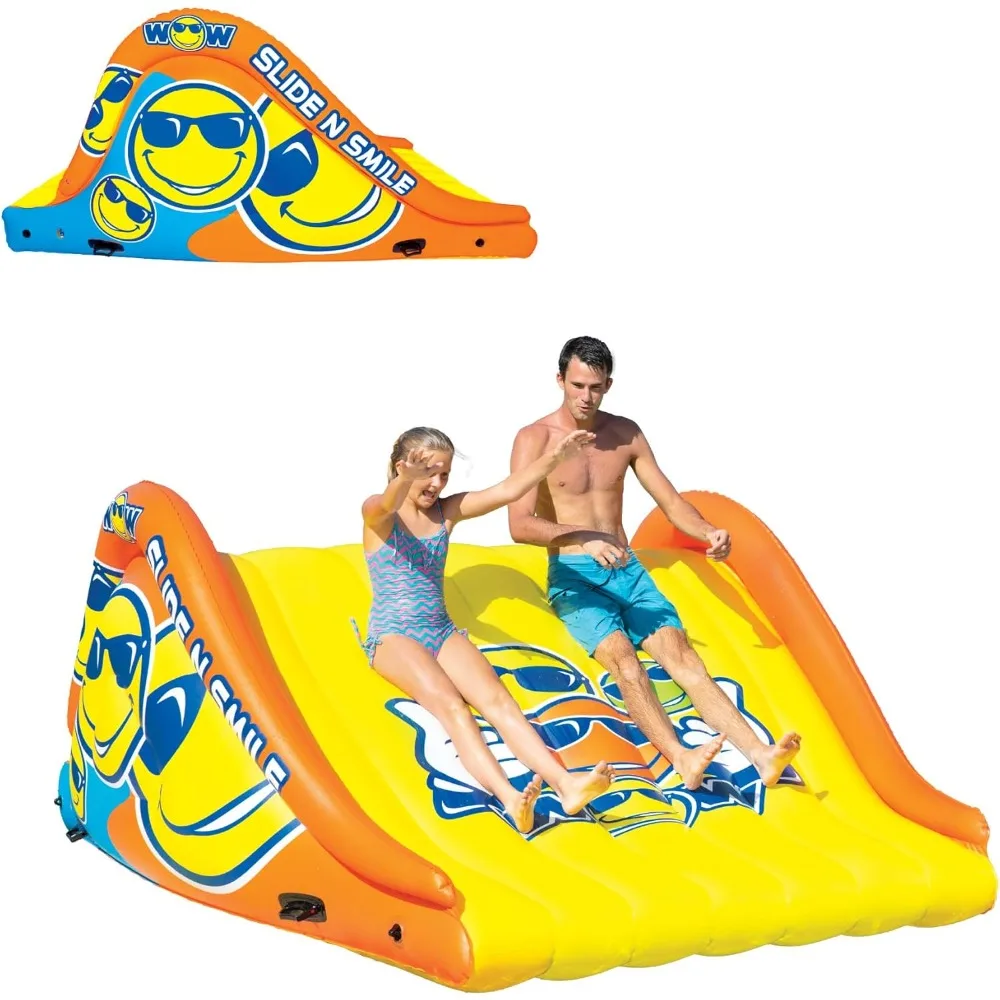 Sports Slide N Smile Slide with 2 Lanes, Giant Floating Water Slide for Adults and Kids