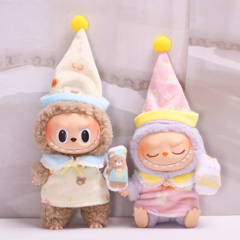 

Only Clothes For 17cm labubu Mini Idol V1 V2 Plush Doll'S Clothes Outfit Accessories For Korea Kpop Exo Labubu Bee Dinosaur Shar