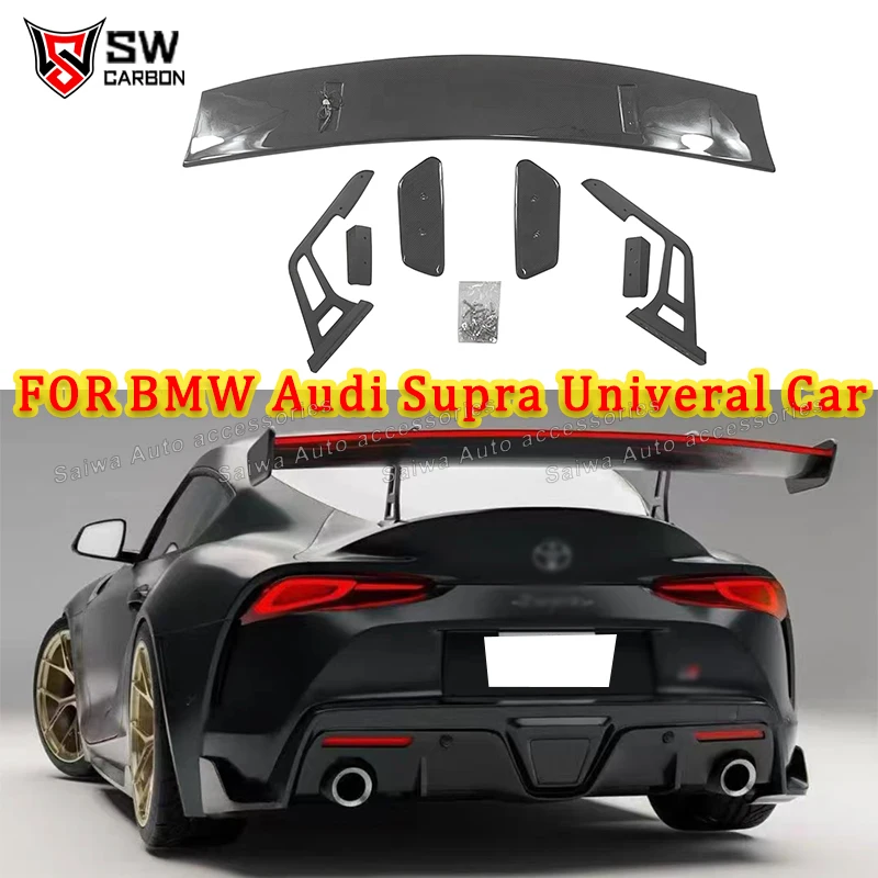 

Universal Carbon Fiber Rear Wing For Supra A90 BMW M2 M3 M4 M5 M6 Porsche 911 992 Car Rear Trunk Spoiler Wing With Light Bodykit
