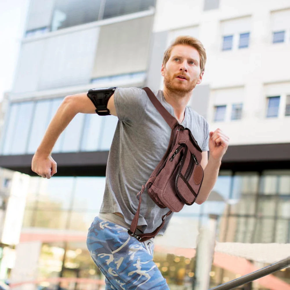 Fanny Packs Drop Leg Outdoor Running Waist Bag Hiking Climbing Camping Cycling Equestrian Gym Messenger Cross Body Canvas Nylon