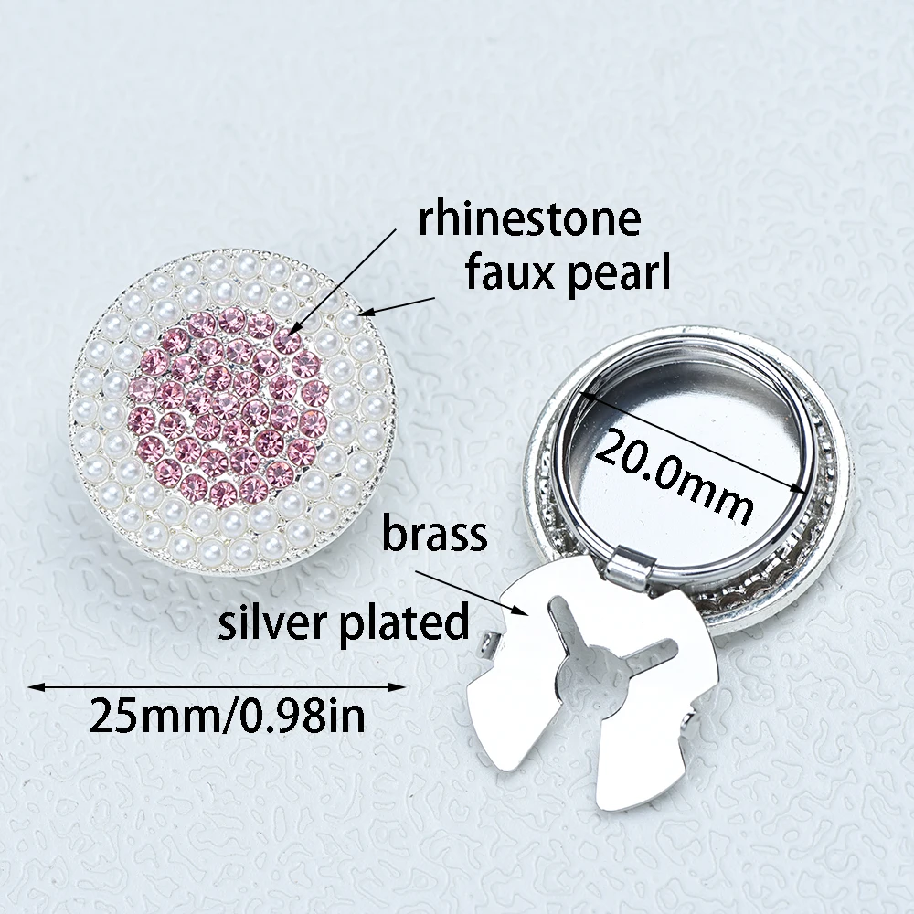 ICEYY 20MM Pearl Beads Button Covers Set Round Cufflinks Button Apparel Decorative for Shirts Tuxedos & Cardigan Clothing