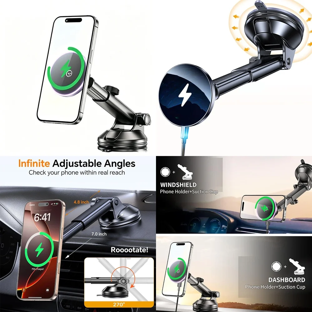 Chargers Adapters Hot Trend Magnetic Wireless Car Charger Dashboard Car Phone Holder Magnet Consumer Electronics Accessories
