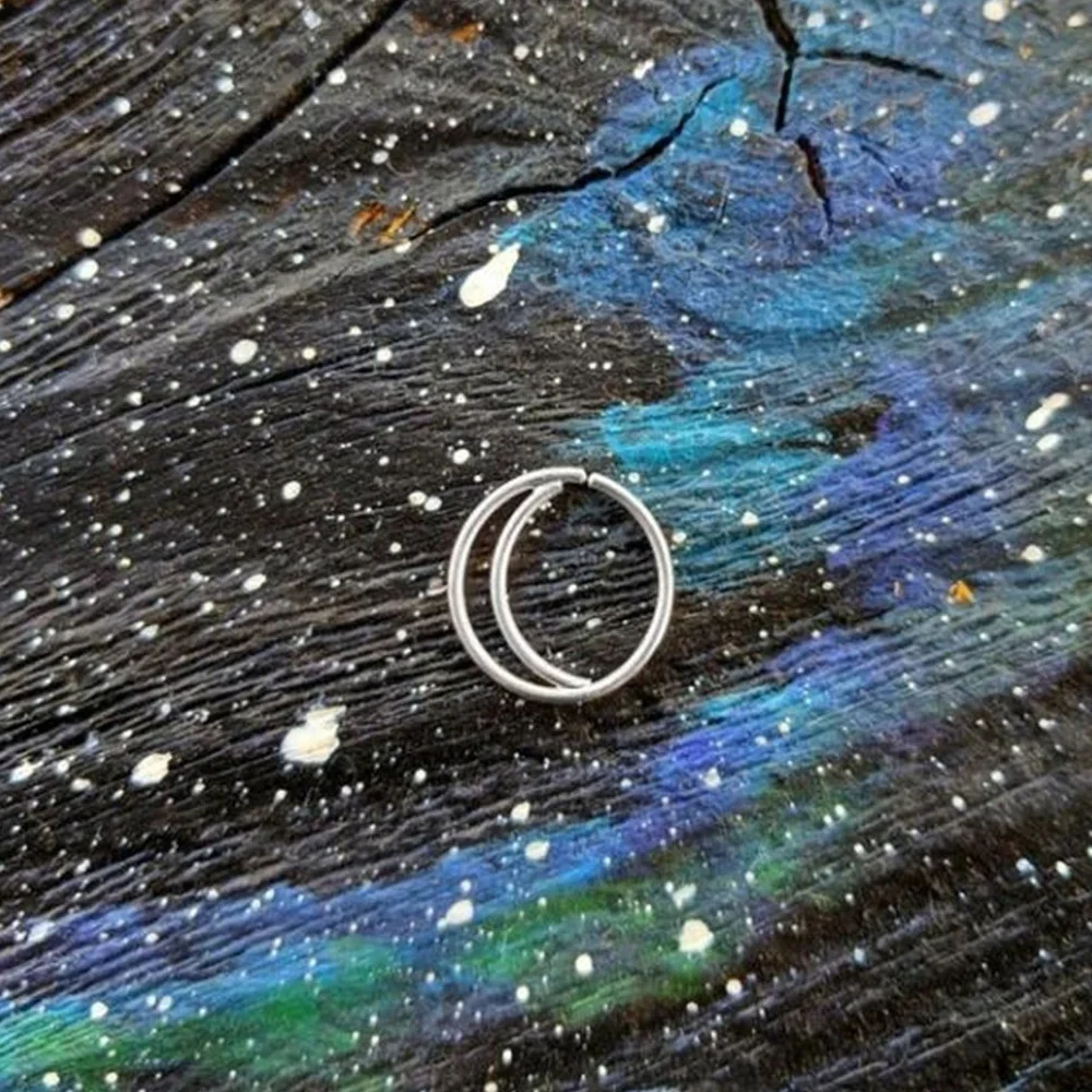 Moon Nose Ring Hoop Steel Septum Ring Indian Piercing Jewelry Cartilage Earring 20G Lip Ring Unisex Adjustable Crescent Design view 4