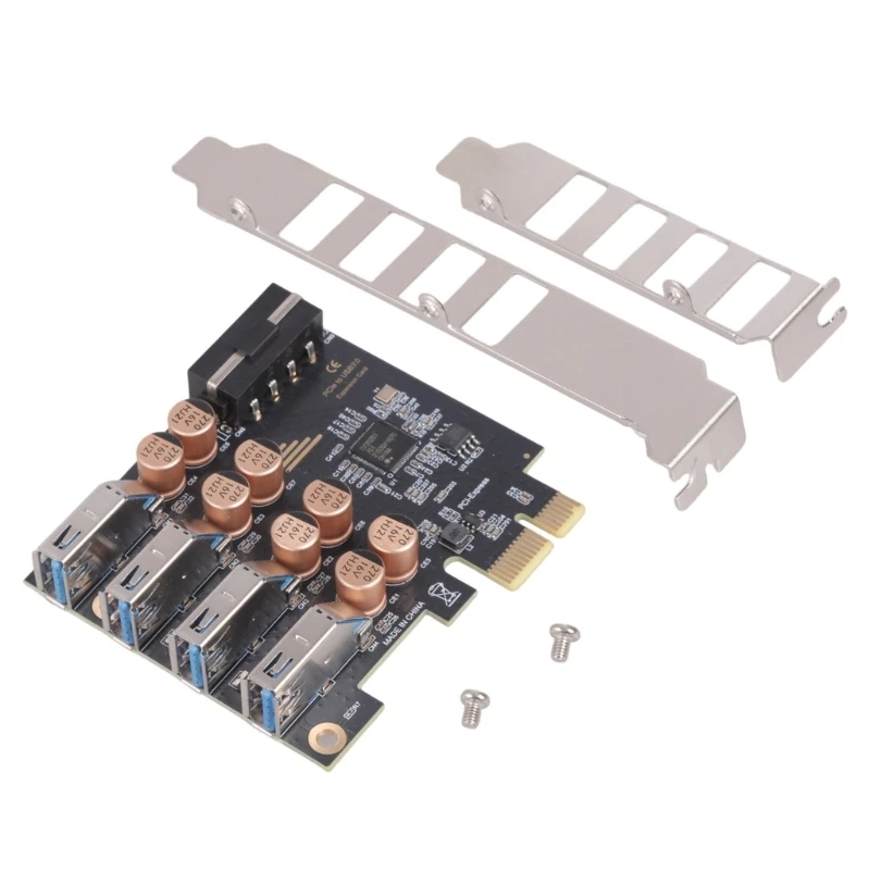 

652F Internal External USB 3.2 Expansion Card Connector PCIe to 4 Port USB 4Pin 5Gbps Full Speed Transmisson for Desktop