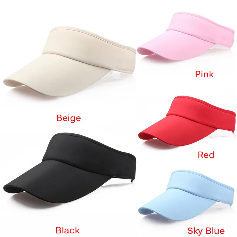 2023 Unisex Women Men Cotton Blend Tennis Hat Sports Wide Solid Casual Sun Visor Hat Cap Summer Hat  Golf Cap