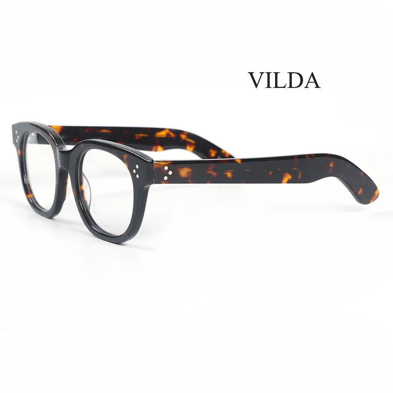 Men's Spectacle Frame Johnny Depp VILDA Style Glasses Transparent Lens Brand designer Computer Male Round Vintage Eyeglasses