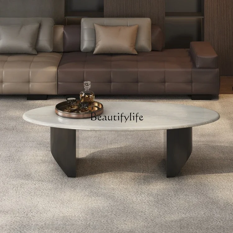 ls 27jade luxe stenen salontafel huishoudelijk klein appartement woonkamer neemt geen ruimte in beslag ovale natuurlijke marmeren salontafel