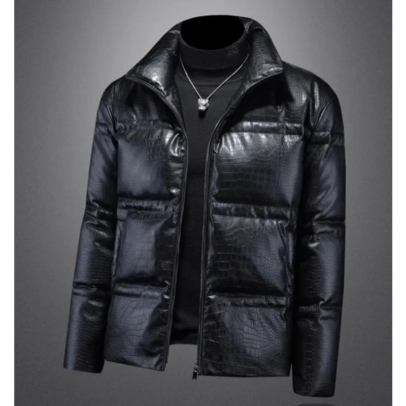 Cappotto invernale Parka corto sottile lucido Nuovi uomini Piumino d'anatra bianco Addensare caldo capispalla giovanile Cappotto di tendenza bello