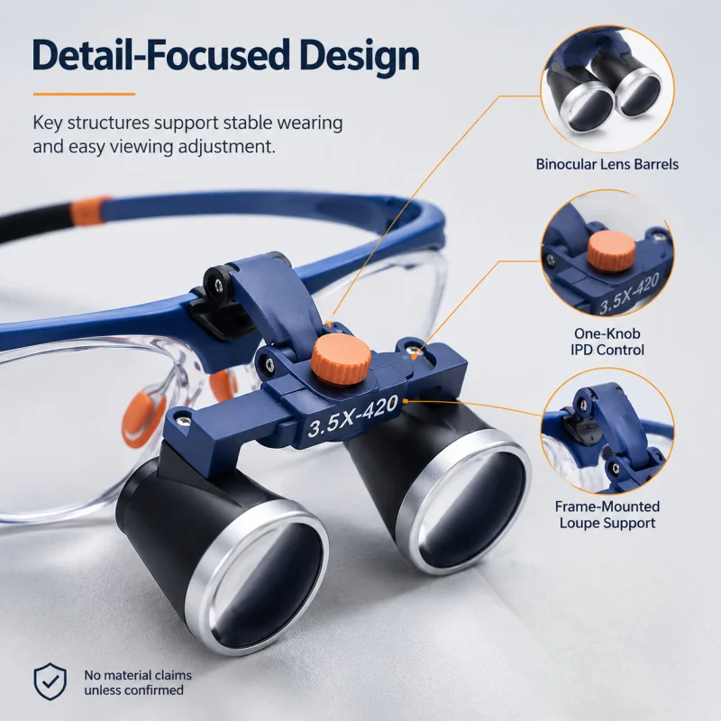 2.5X/3.5X Dental Loupes Adjustable Pupillary Distance Dentist Magnifying Glasses Surgical Binocular Loupe - view 2