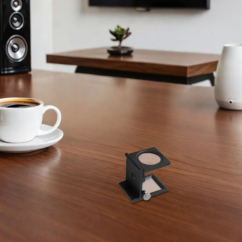 

2Pcs Desktop Magnifier 10X High Clarity Folding Design Integrated Pointer Scale for Detailed Jewelry Gemstone Analysis