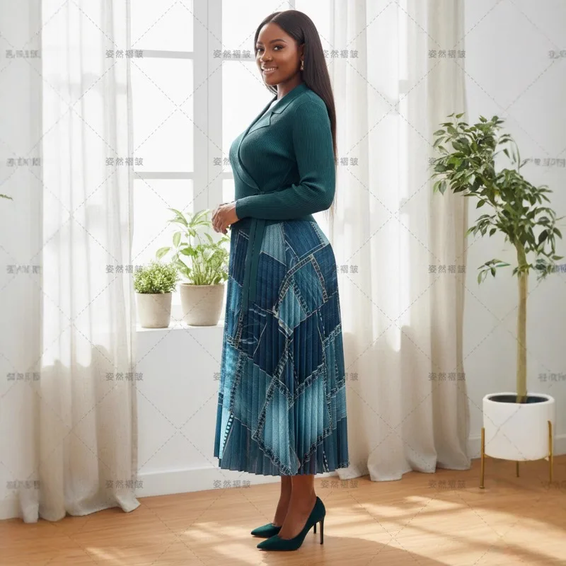 Miyake vestidos plissados 2025 plus size feminino outono novo vestido plissado prensado cintura plissado vestido longo luz luxo sentimento sênior