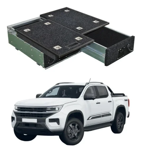 Off-road Car Accessories Cargo Tool Box System With Roller Drawer For Volkswagen Amarok