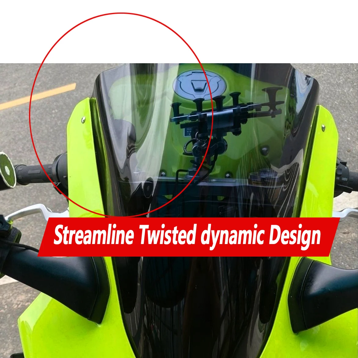 

For ZXMOTO 2025-2026 500RR ZX500RR Competitive Streamlined Windshield with 5cm Height Increase Windshield Front Windshield